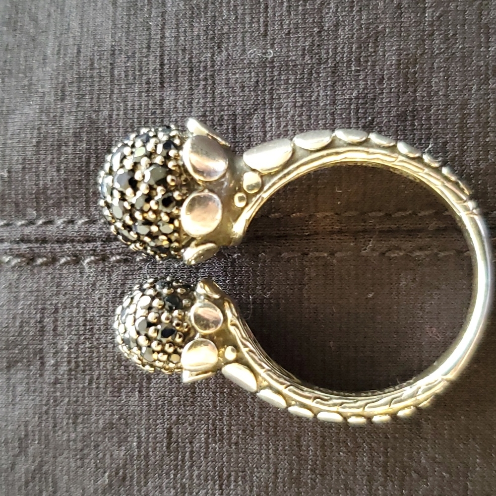 John Hardy Dot Bypass Black Sapphire Ring 8